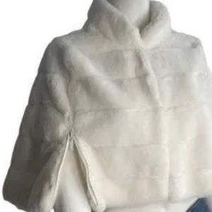 BCBGeneration ivory faux fur shawl. Size XL (never worn)